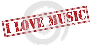 I love music red stamp