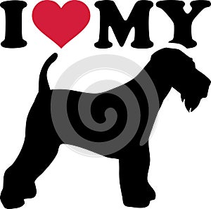 I love my Airedale Terrier silhouette