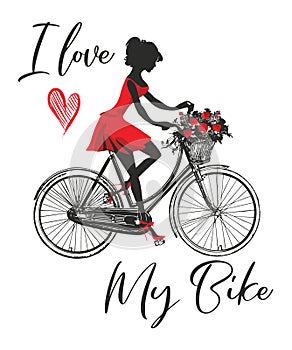 I love My Bike. Graphics for women who love cycling.