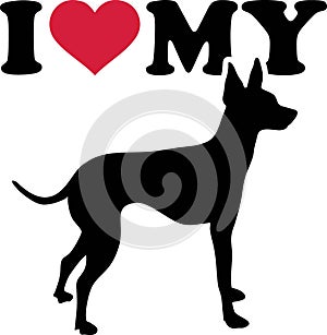 I love my English toy terrier silhouette