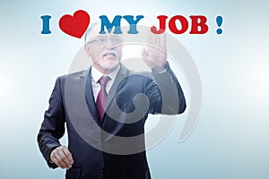 I love my job concept with businessman