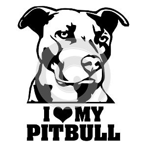 I love my pitbull tshirt design vector