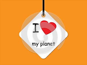 I love my planet on orange