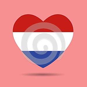 I love Netherlands, Netherlands flag heart vector illustration