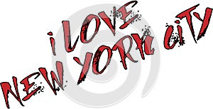 I Love New york City Text sign illustration