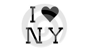 I love new york glyph icon animation