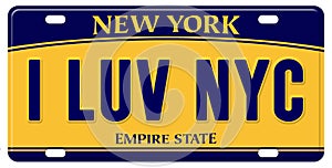I Love New York License Plate