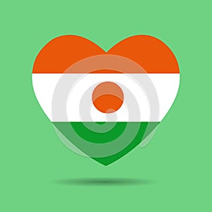 I love Niger ,Niger flag heart vector illustration