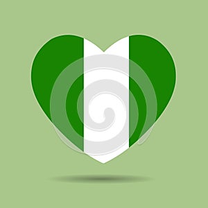 I love Nigeria , Nigeria flag heart vector illustration