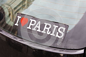 I love Paris Capital of France car sticker