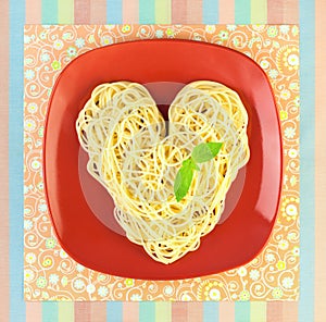 I love Pasta / Spaghetti / Heart Shape