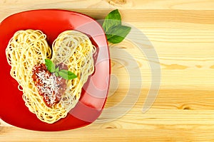 I love Pasta / Spaghetti on a plate