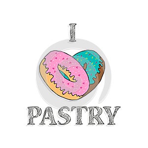 I love pastry illustration - lettering and donut