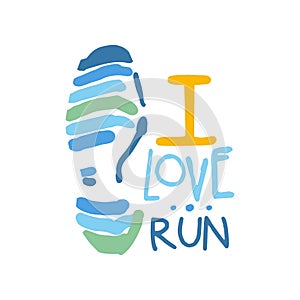 I love run logo symbol. Colorful hand drawn illustration