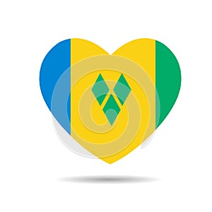 I love Saint Vincent s & Grenadines, Saint Vincent s & Grenadines flag heart vector illustration isolated on white background photo