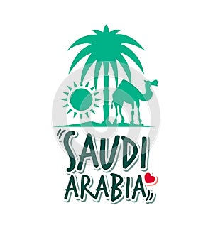 I Love Saudi Arabia in White Background