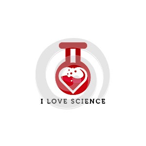 i Love Science invitation card on background. Vector illustration for Valentines day or wedding. Vector illustration of