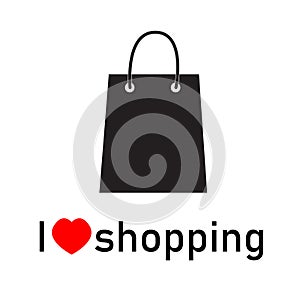 I love shopping icon on white background. flat style. concept of e-commerce and promotion