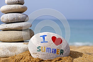 I love summer. Stone and sea beach