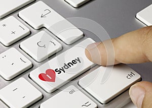 I love Sydney - Inscription on White Keyboard Key