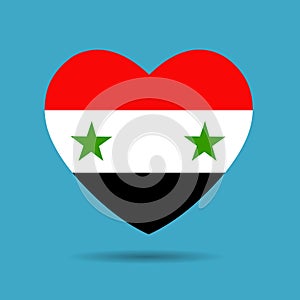 I love Syria,  Syria flag heart vector illustration
