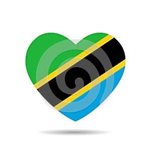 I love Tanzania, Tanzania flag heart vector illustration isolated on white background