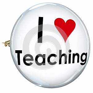 I Love Teaching Heart Button Pin Proud Teacher School Education