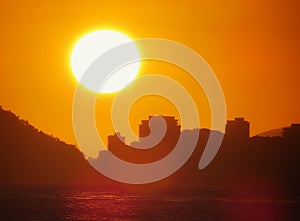 Sunset in Santos SP Brazil photo