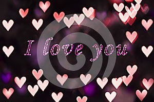 I love U on the heart bokeh - Valentine's Day background