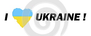 I love ukraine, great design for any purposes. Heart love. Love symbol. Vector illustration. stock image.