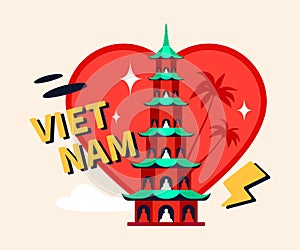 I love Vietnam - modern colored vector illustration