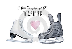 `I love the way we fit together` romantic card.