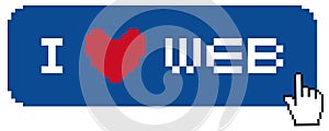 I love web label with icon hand