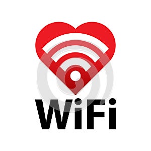 I love wifi icon vector illustraion