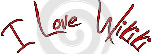 I Love Wikiki text illustration