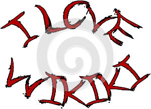 I Love Wikiki text illustration