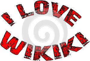 I Love Wikiki text illustration