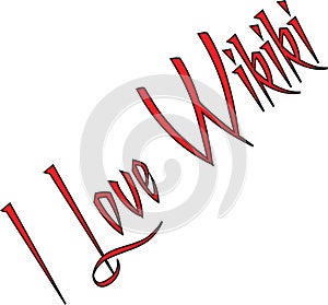 I Love Wikiki text illustration