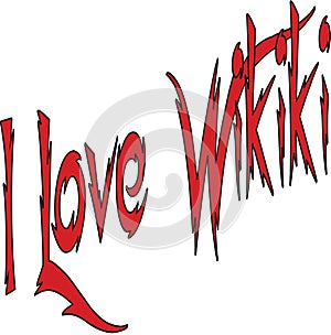 I Love Wikiki text illustration