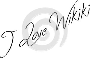 I Love Wikiki text illustration