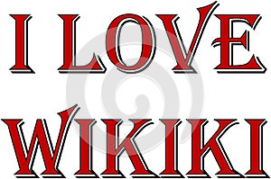 I Love Wikiki text illustration