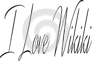 I Love Wikiki text illustration