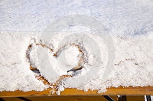 I love winter: A heart in the snow