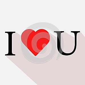 I love you, abbreviated text with heart shape vector