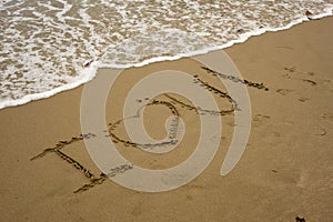 I LOVE YOU on the beach