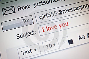 'I love you' email, horizontal