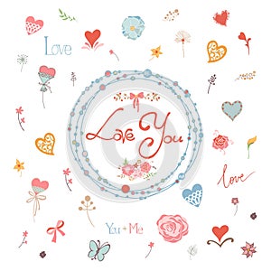 I Love You-Flower Background. Template