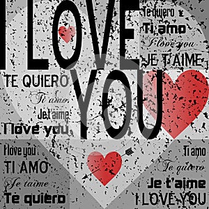 I Love You [Gray Grunge]