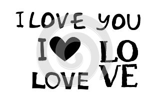 I love you hand drawn . Illustration lettering photo