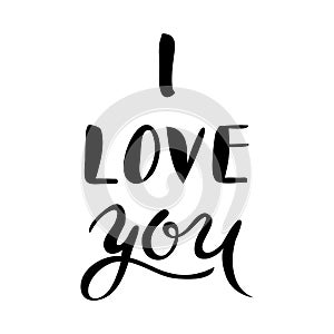 `i love you` hand lettering - handmade calligraphy; scalable and editable vector illustration;